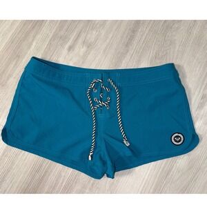 Roxy Women Teal Blue Lace Up Board Shorts Swim Trunks Size 7